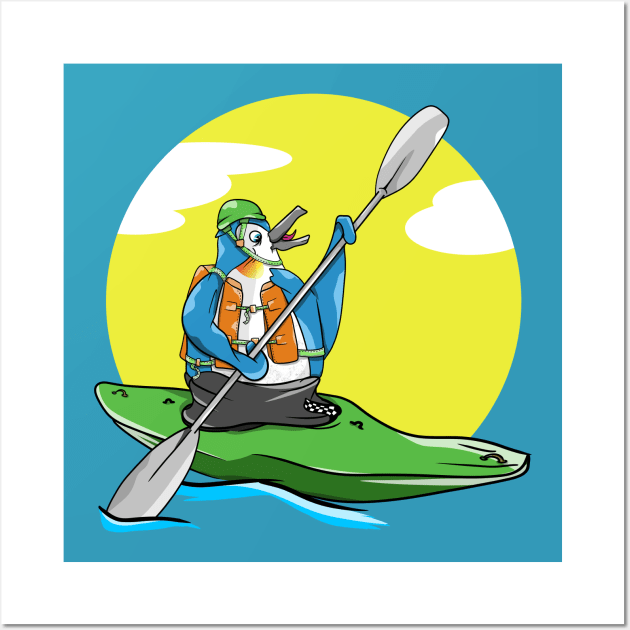 PENGUIN IN A KAYAK Wall Art by mailboxdisco